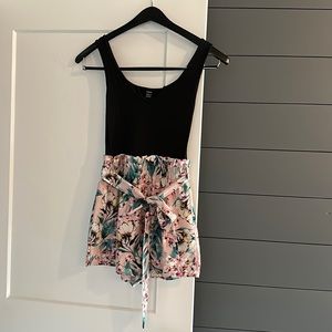 Shein Floral Print Belted Romper